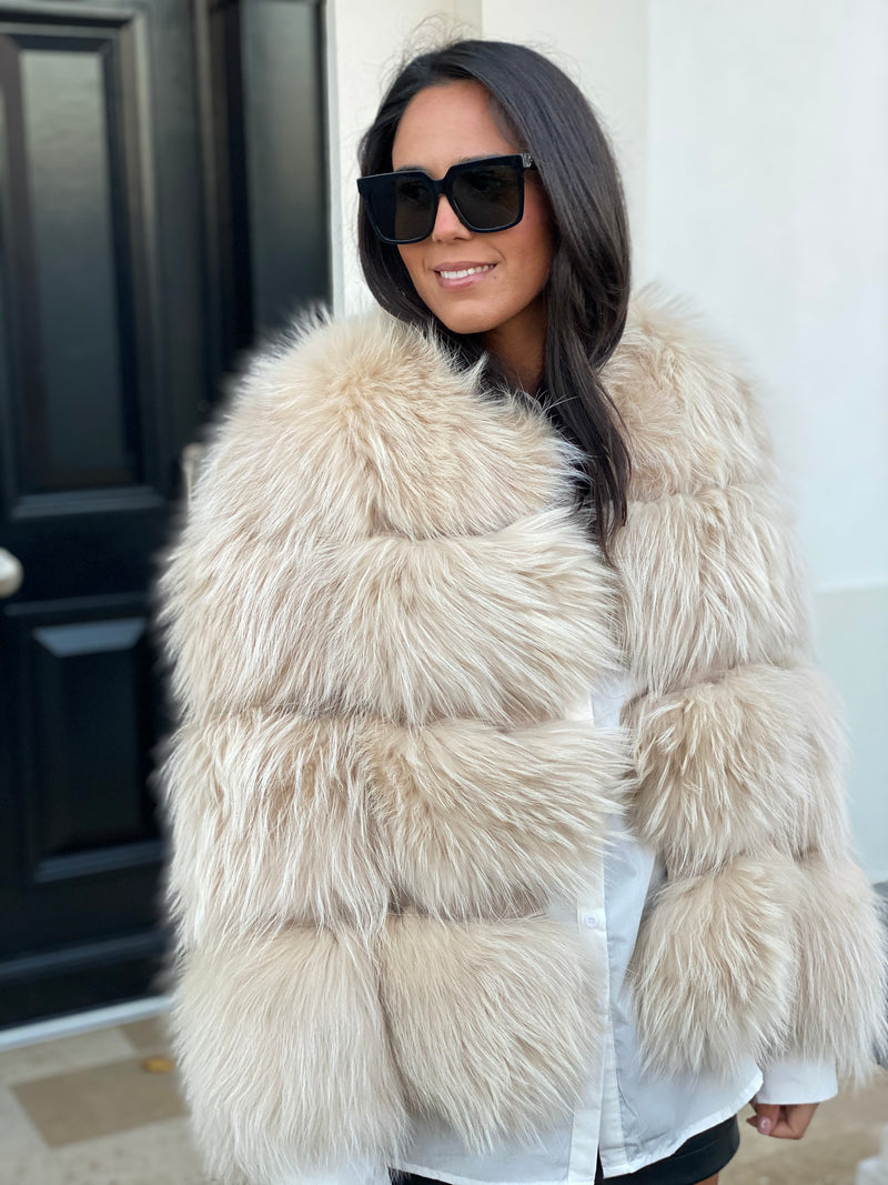 Nude raccoon coat